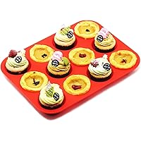 Silicone Muffin Pan–Regular 12 Cups Cupcake Mold,Non Stick,Heat-resistant,Food Grade Silicone Muffin Molds