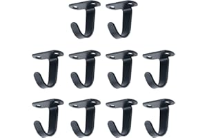 Semetall Stainless Steel Wall Mount Hook 10 Pack Small Top Hook Wall Mount Hook Wardrobe Cupboard Hook(Small Single Hook,Black)