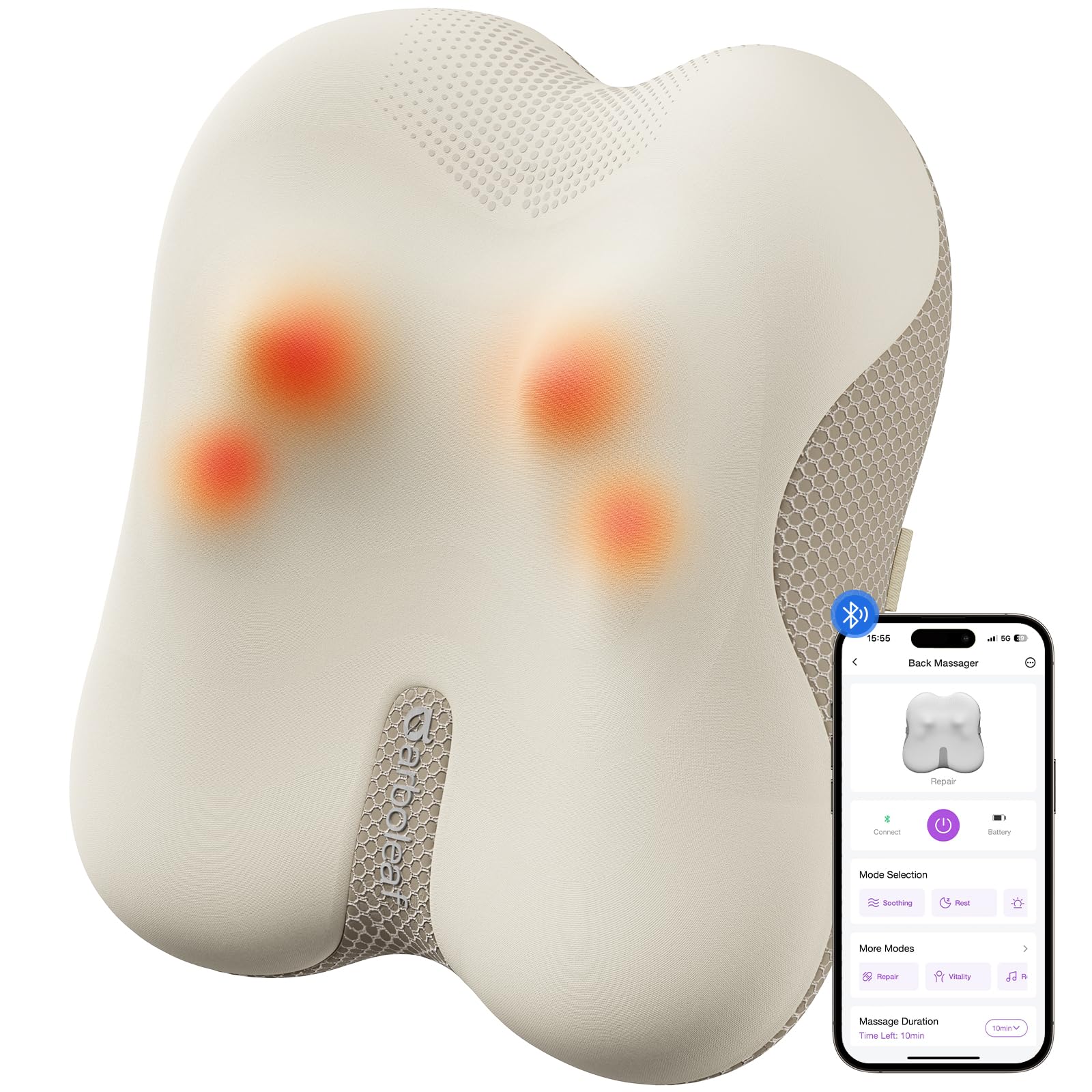 Photo 1 of arboleaf Back Massager for Pain Relief, Bluetooth App Control, Cordless Shiatsu Neck Back Massage with Heat, Deep Kneading for Upper & Lower Back, Chair, Car, Travel, Gift for Mom Dad