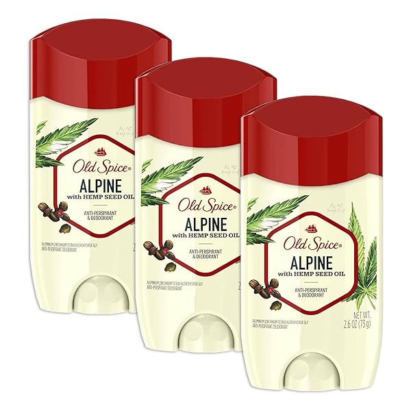 OLD SPICE ANTIPERSPIRANT DEODORANT, ALPINE WITH HEMP SEED...