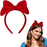 Jaciya Burgundy Bow Headbands for Women Girls Velvet Hair Bow Headband Cute Hairband Cosplay Headpiece