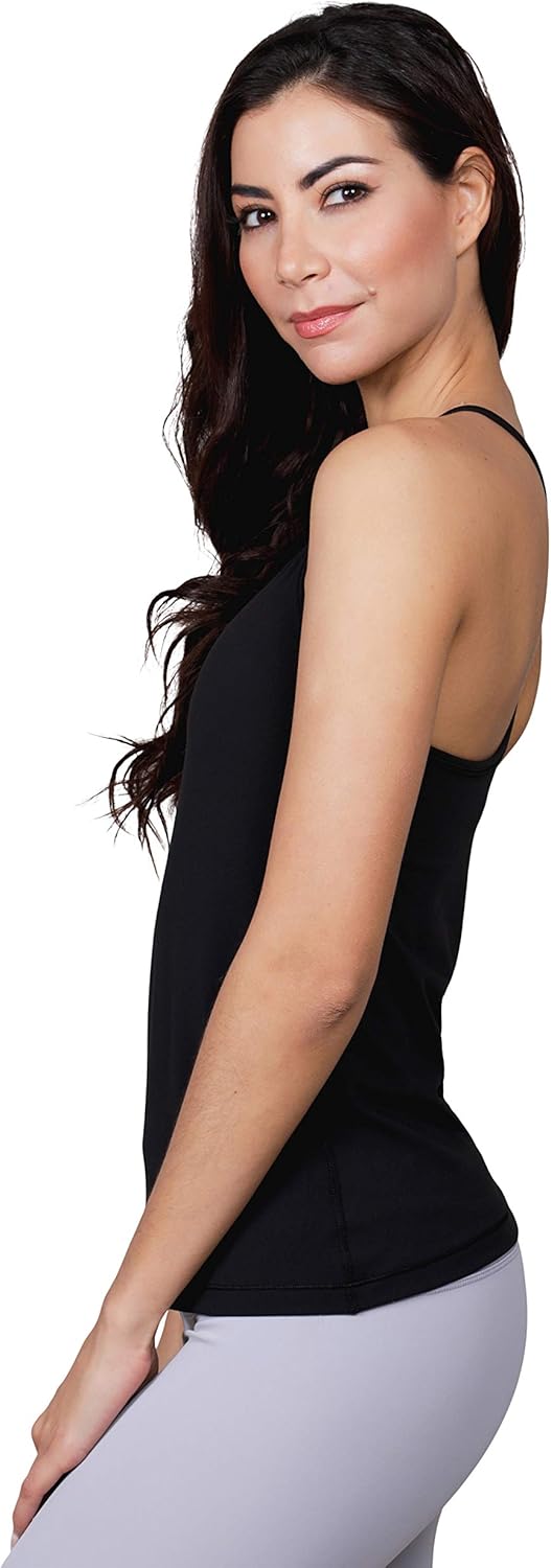 Yogalicious Ultra Soft Lightweight Camisole Tank Top with Built-in Support Bra at  Women’s Clothing store