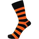 ZAKIRA Finest Combed Cotton Striped Dress Socks for Men, Women