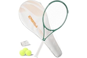 MBFISH Tennis Racket - Super Value Set with Pre-Strung, Comfortable Handle, 27'' Tennis Racquet for Adults, Includes 3 Tennis Balls, 2 Overgrips and 1 Tennis Bag