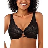 Plusfreeee Minimizer Jelly Bras for Women Full Coverage See Through Sheer Lace Bra Mesh Unlined Bralette