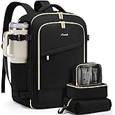 LOVEVOOK Travel Backpack for Women, 40L Carry On Backpack for Airplanes, Personal Item Bag for Airlines Fits 17 inch Laptop,TSA Approved Luggage with 3 Packing Cubes,Waterproof Weekender Gym back pack