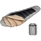 MHTD Winter Cold Weather Sleeping Bag for Adults 0 Degree,Cotton Canvas with YKK Zipper Compact Backpacking Mummy Camping Sleeping Bag