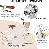 Glerc 14 Inch Kids Bike White with Basket Stabilisers Bell 3-5 Years view 2