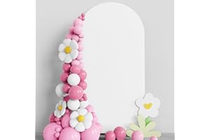 Asee'm 6.6FT Wedding Arch Cover White Fitted Spandex Cover 2-Sided Round Top Chiara Backdrop Stand Covers for Party Ceremony Birthday Banquet Decoration