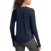 Soothfeel Lightweight Long Sleeve Workout Tops for Women Gym Running Athletic UPF 50+ Sun Shirts Tees Moisture Wicking
