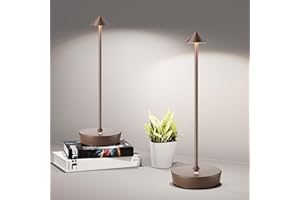 SHANGCAI Cordless Table Lamps Rechargeable, 6000mAh Battery Operated LED Desk Lamp Outdoor Waterproof Portable Touch Dimmable Table Night Light for Patio Restaurant Dining Home Set of 2 Rust