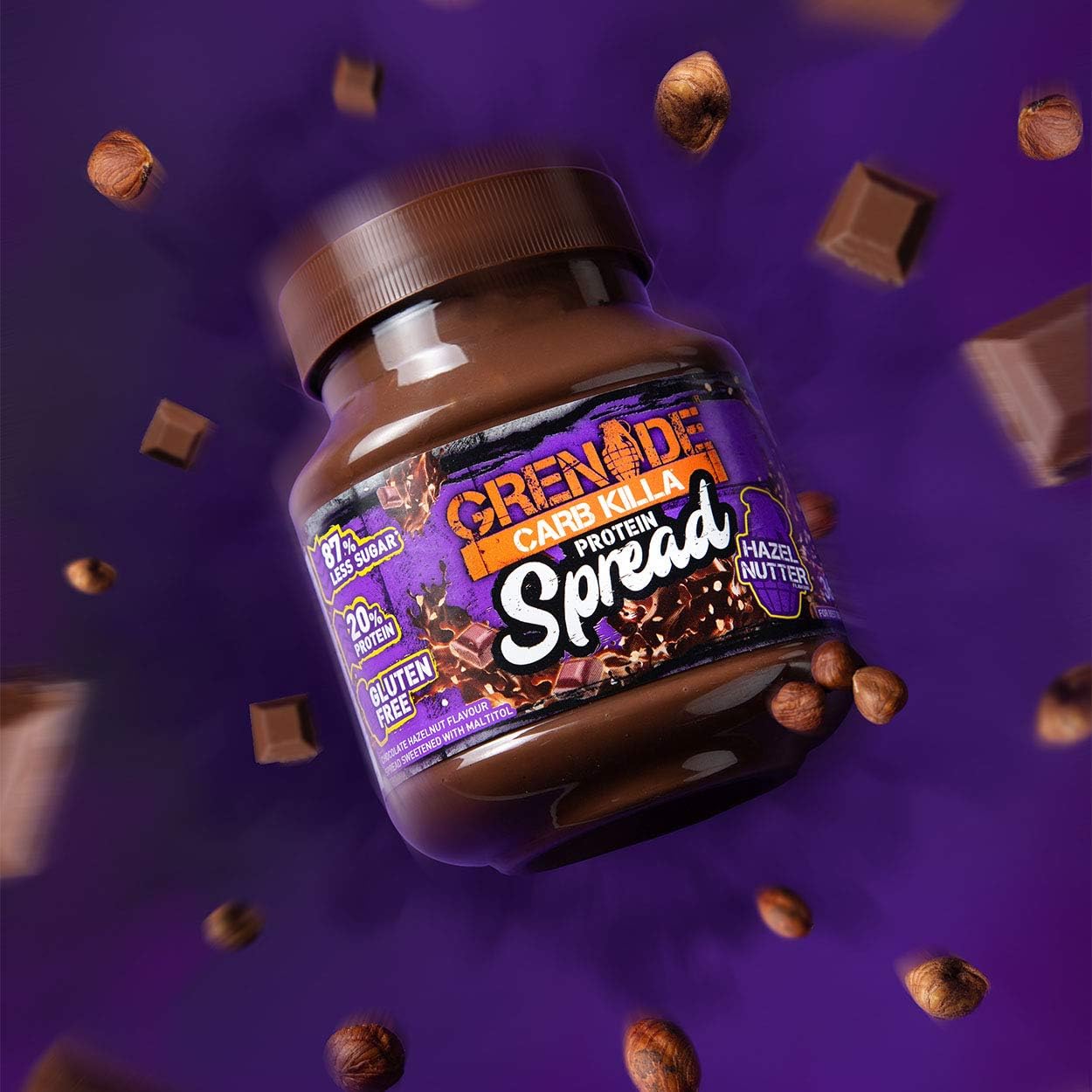 Grenade Hazel Nutter Protein Spread, 1 x 360 g Jar, Brown, 360 g (Pack of 1) - Image 3