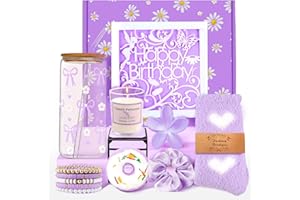 Gifts for Teen Girls, Happy Birthday Gift Basket for Women,Gift Basket for Sister Friend Daughter Girlfriend Niece, Purple Bo