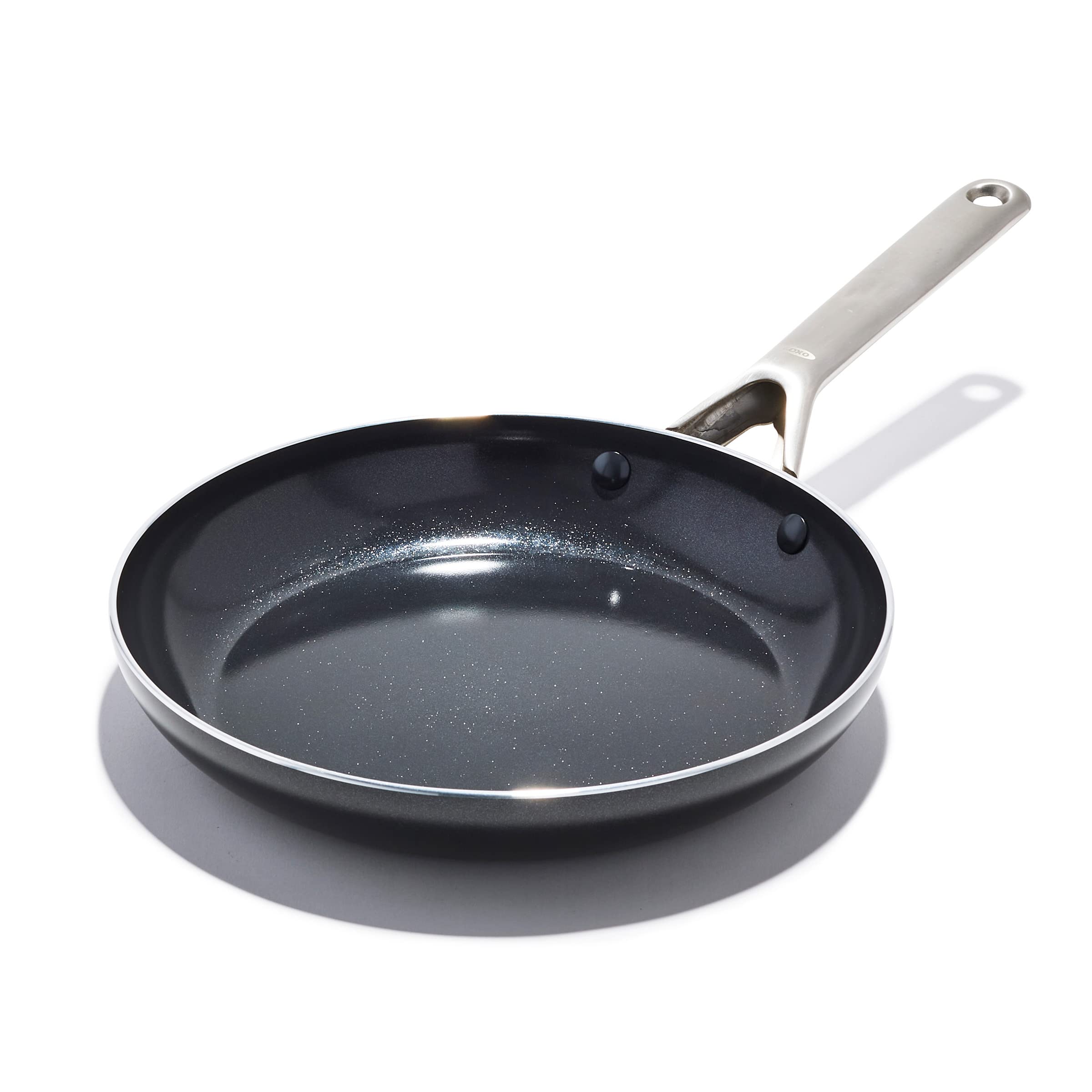 Photo 1 of OXO Agility 10" Nonstick Frying Pan Skillet, Ceramic PFAS-Free Nontoxic Cookware, Induction Suitable, Compatible on All Cooktops, Dishwasher & Oven Safe, Stainless Steel Handle, Black