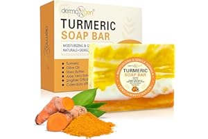 DERMAXGEN Organic Turmeric Soap Bar | Pure Natural Handcrafted Skincare, Face & Body Cleanser | Blemish Control, Reduce Acne, Evens Tone, Fades Scars, Sun Damage, Age Spots - 3.5 Oz