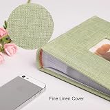 Vienrose Photo Album 200 Pockets 6x4 Linen Cover Memo Spaces Green view 3