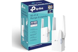 TP-Link AX1800 WiFi Extender Internet Booster RE605X-WiFi 6 Range Extender Covers up to 1500 Sq.ft and 25 Devices, Dual Band,
