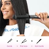 PARWIN PRO BEAUTY Ionic Hair Straightener Brush 4 Heat Settings LED Keratin view 3