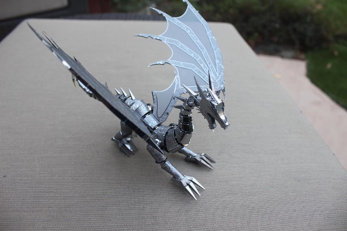 Fascinations ICONX Silver Dragon 3D Metal Model Kit | Mind Games Canada