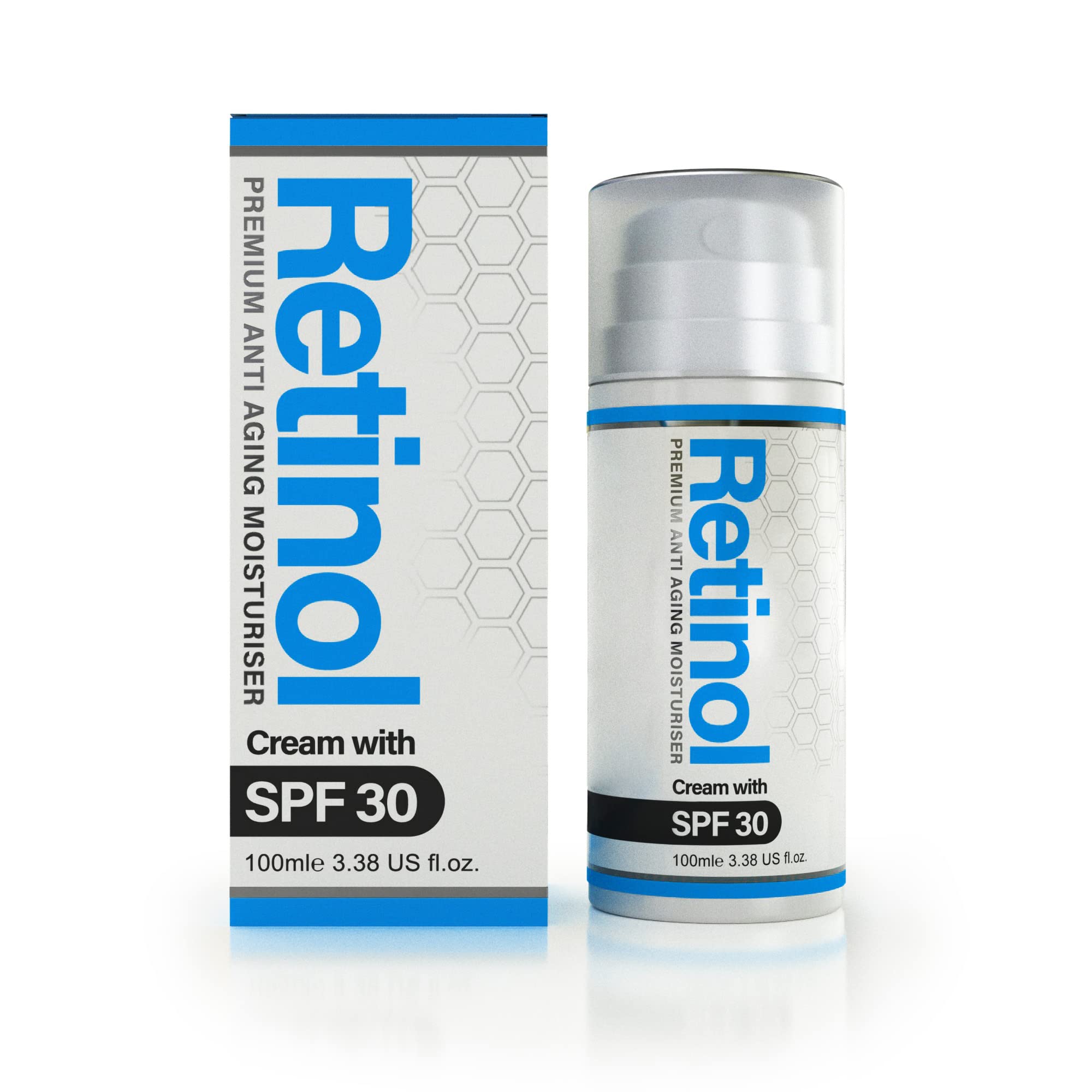 Retinol Cream with SPF30 - (Double Size) 100ml | Made in the UK - Anti Aging Face Cream for Day or Night, Vitamin A & E | Cruelty Free — image 1