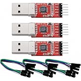 HJHYUL CP2102 USB to TTL Serial Adapter &ndash; USB 2.0 to 5Pin UART Converter Module with 3.3V/5V Output, STC Compatible, Includes Jumper Wires &ndash; for Arduino, ESP8266, STM32, DIY Projects (3-Pack)