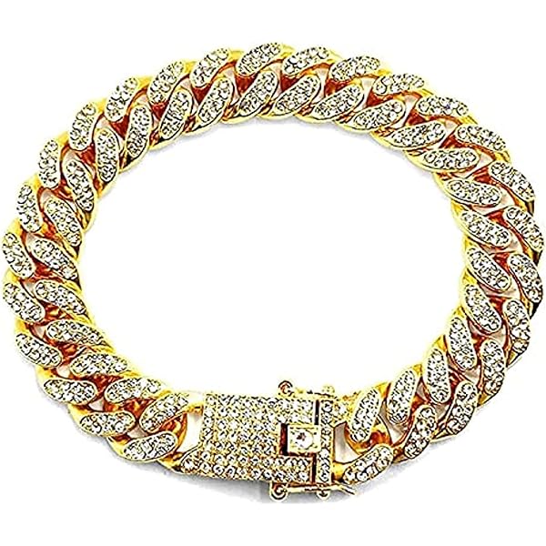 Amazon.com: HIPBLING Iced Out Bracelet for Men Gold Cuban Link