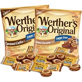 Needzo Sugar Free Caramel Chocolate and Coffee Original Hard Candies, Bulk Individually Wrapped Gourmet Candy Caramels, Pack of 2