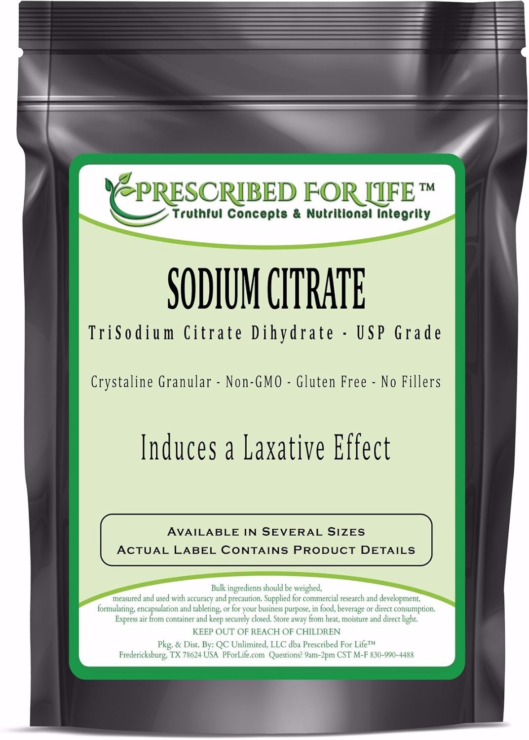 Prescribed for Life Sodium Citrate - TriSodium Citrate Dihydrate - USP Food Grade Fine Granular, 12 oz (340 g): Health & Personal Care