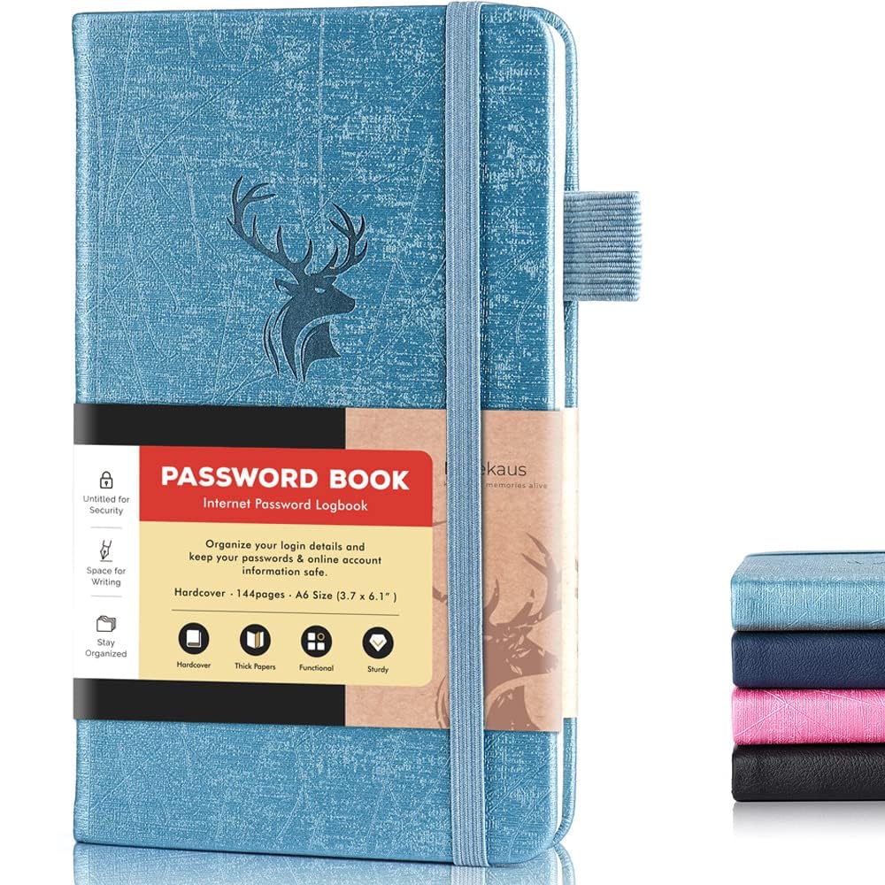 Password Book Alphabetical with Tabs: Small Password Keeper for Website Log in - Hardcover Password Notebook Pocket Size Used for Internet Address and Password Oganazation,6.1 * 3.7in (SkyBlue)