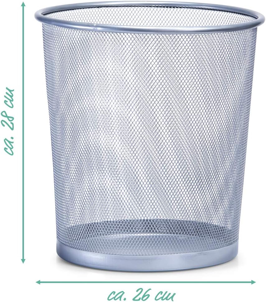 Zeller 18100 Wastepaper Basket 26 x 28 Mesh, Multi-Colour, 26 x 26 x 28 cm - Image 3