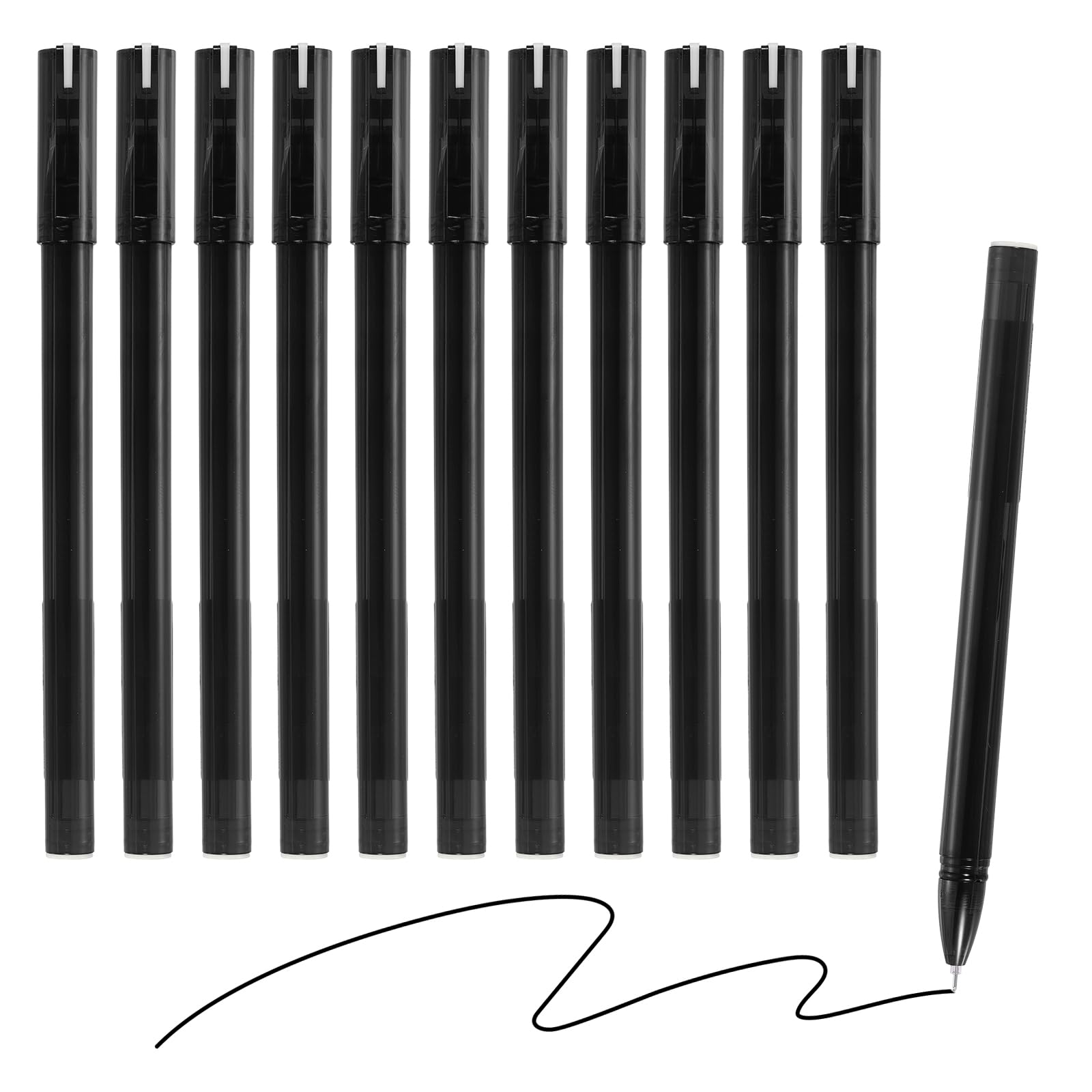 M&G Gel Pen Medium Point 0.5mm, 12 Pack Quick Dry Smooth Black Gel Ink Rollerball Pen for Home Office Writing Note Taking Journaling Business, Style 3