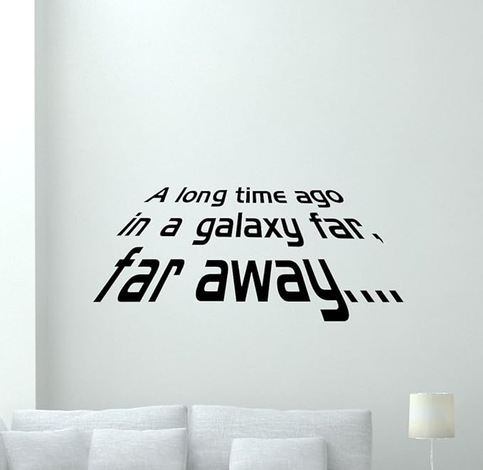 Star Wars Wall Decal Quote A Long Time Ago In A Galaxy Far Far Away Vinyl Sticker Cartoons Boy Kids Wall Art Nursery Decor Mural 164crt Home Kitchen Amazon Com