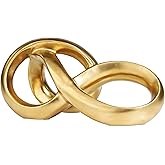 Deco 79 Ceramic Abstract Decorative Sculpture Infinity Loop Home Decor Statue, Accent Figurine 11" x 5" x 5", Gold