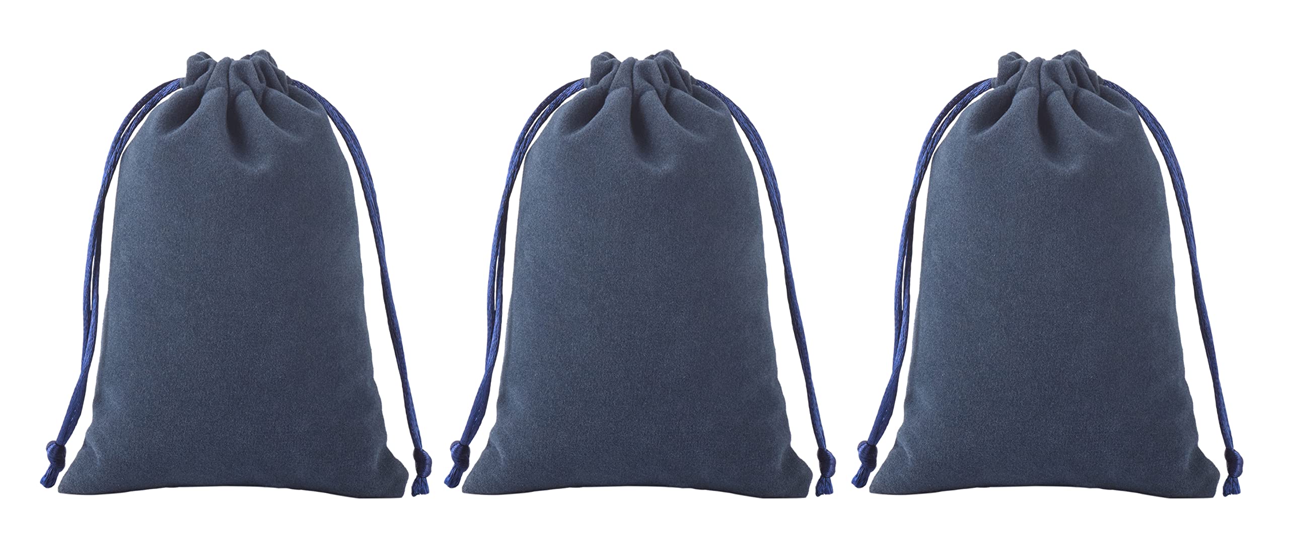 KONMAY 10pcs Big Size Velvet Drawstring Bags, 17.0x23.0cm Navy Velevet Jewellery Pouches for Gifts, Party Favors