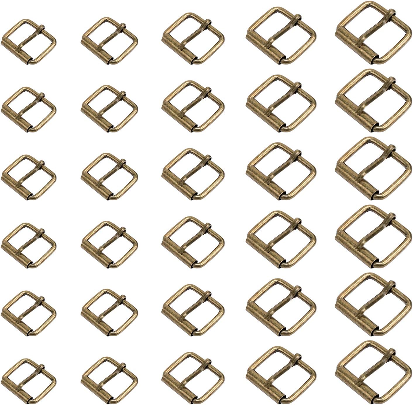 TsunNee75 Pieces Metal Roller Buckles, 5 Sizes Belts Hardware Pin Buckles for Bags Leather Belt Strap Hand DIY Accessories