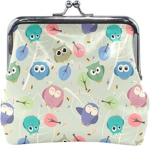 Amazon Gorira ゴリラ 鳥柄 カラフル梟 かわいい アニメ 超繊レザー 木綿 人気財布 ブランド がま口式小銭入れ ミニがま口 小銭入れ