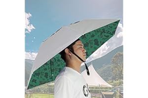 Fishing Umbrella Hat Folding Adjustable Sun Rain Cap, 37.4”Oversize Hands Free Umbrellas, 7-Ribs Anti-UV Waterproof Headwear 