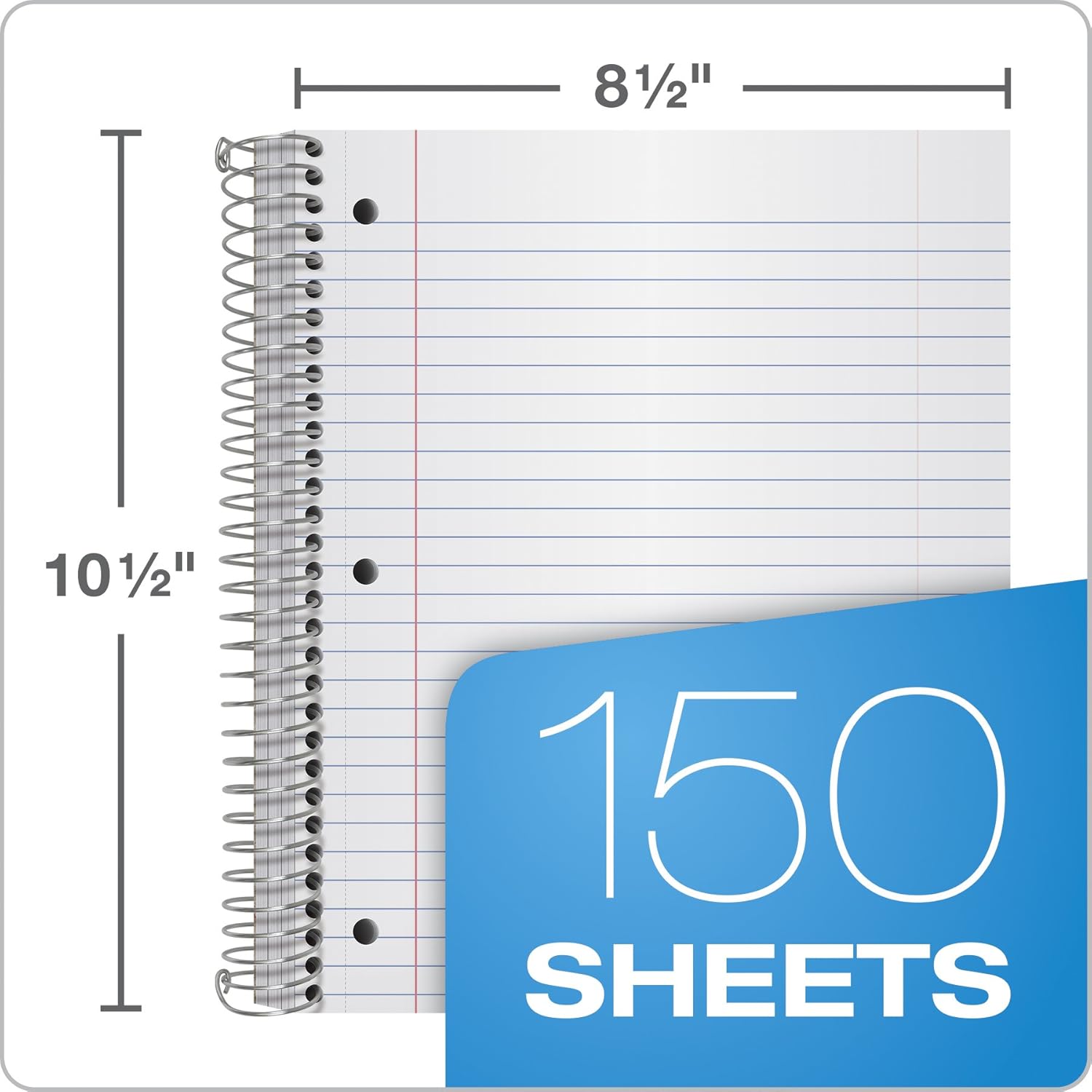 Oxford Spiral Notebooks, 3-Subject, Wide Ruled Paper, Durable Plastic Cover, 150 Sheets, 3 Divider Pockets, 2 per Pack (10385) : Office Products
