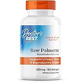 Doctor's Best Saw Palmetto Extract Supplement, Non GMO, 180 Ct Softgels | for Men &amp; Women, Prostate Function &amp; Urinary Tract Support, Hair Health Support, Saw Palmetto Herb 320 mg, Gluten Free