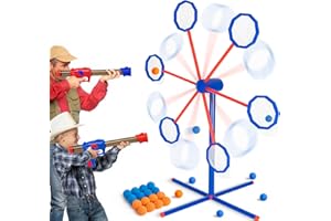 AONTESS Shooting Games Toy for Kids 5 6 7 8 9 10+ Years Old with 2pk Air Guns & 56 Bullets - Rotating Target for Shooting Practice - Ideal Boy Gift