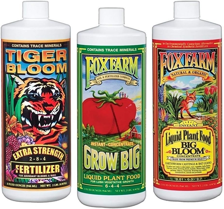 Fox Farm FX14049 Liquid Nutrient Trio Soil Formula: Big Bloom, Grow Big, Tiger Bloom (Pack of 3-32 oz. bottles) (2 Pack)