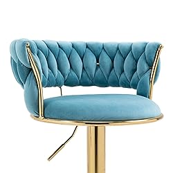 Kakotito 360° Velvet Swivel Bar Stools with Low