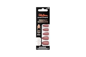 Sally Hansen Salon Effects® Perfect Manicure, Rose & Shine, Press On Nails, Almond Shaped, Non-Damaging Adhesive Tabs, File, and Alcohol Pad Included