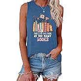 BLACKMYTH Women's Book Lover Tunic Graphic Print Tank Tops