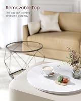 VASAGLE Round Coffee Tables Set of 2 White Black LET040B59 view 5