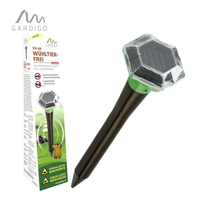 Gardigo Solar Wühltierfrei Diamant Wühlmaus- und Maulwurfschreck solarbetrieben