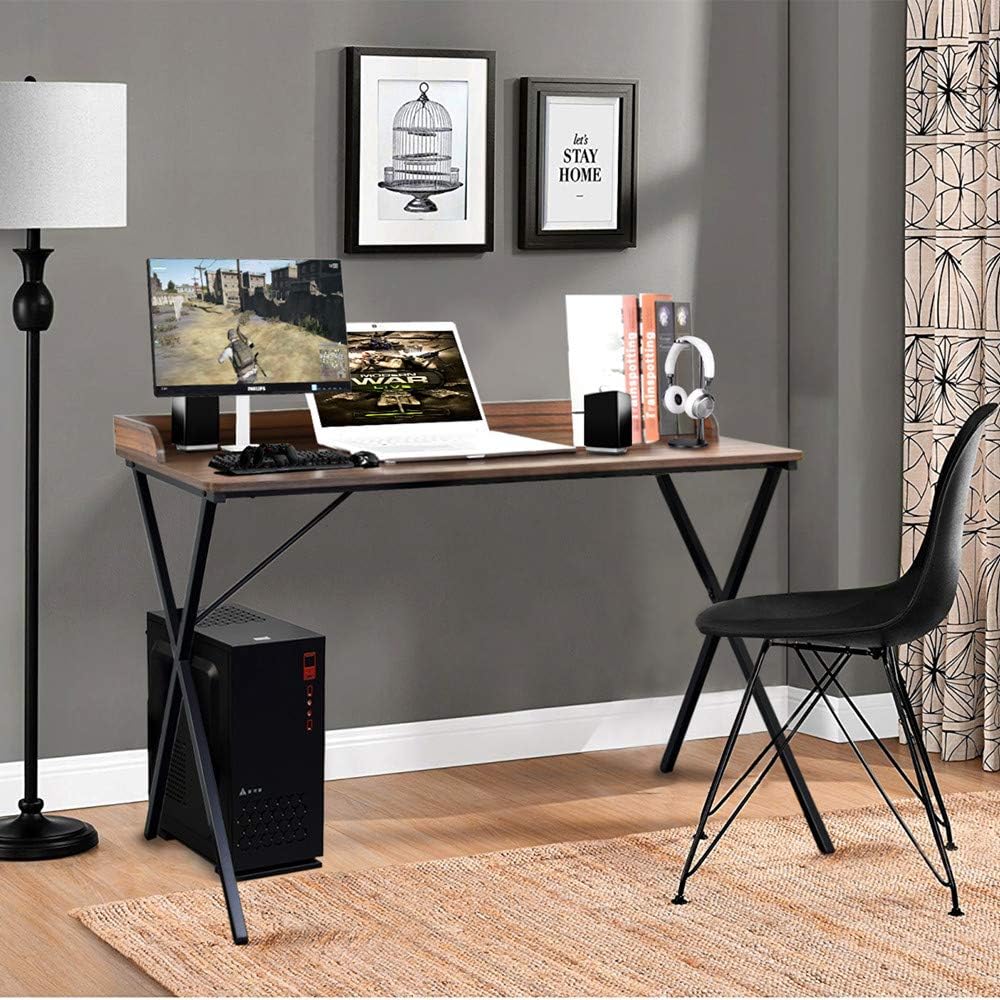 Aingoo Vintage Writing Computer Desk Study Table Large 47" Simplified Black Workstation Home Office Modern Updated Version (Brown)
