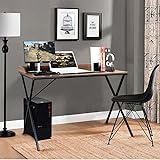 Aingoo Vintage Writing Computer Desk Study Table Large 47" Simplified Black Workstation Home Office Modern Updated Version (Brown)