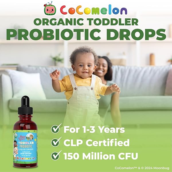 MARYRUTH’S ORGANIC TODDLER PROBIOTIC LIQUID DROPS | KIDS PROBIOTICS FOR AGES 1-3 | 5 PROBIOTIC STRAINS | 150 MILLION CFU PER SERVING | USDA ORGANIC | SUGAR FREE | VEGAN | GLUTEN FREE | 1 FL O
