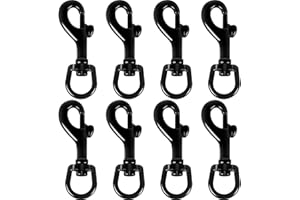 RSOTC 8 Pack Flag Swivel Snap Clips-Heavy Duty Metal Flag Snaps Hooks with Swivel Eyelet for Max 5/16" Diameter Flagpole Rope Clips for Flag, Pet Leash, Leather Craft